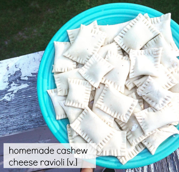 Homemade Vegan Cashew Cheese Ravioli