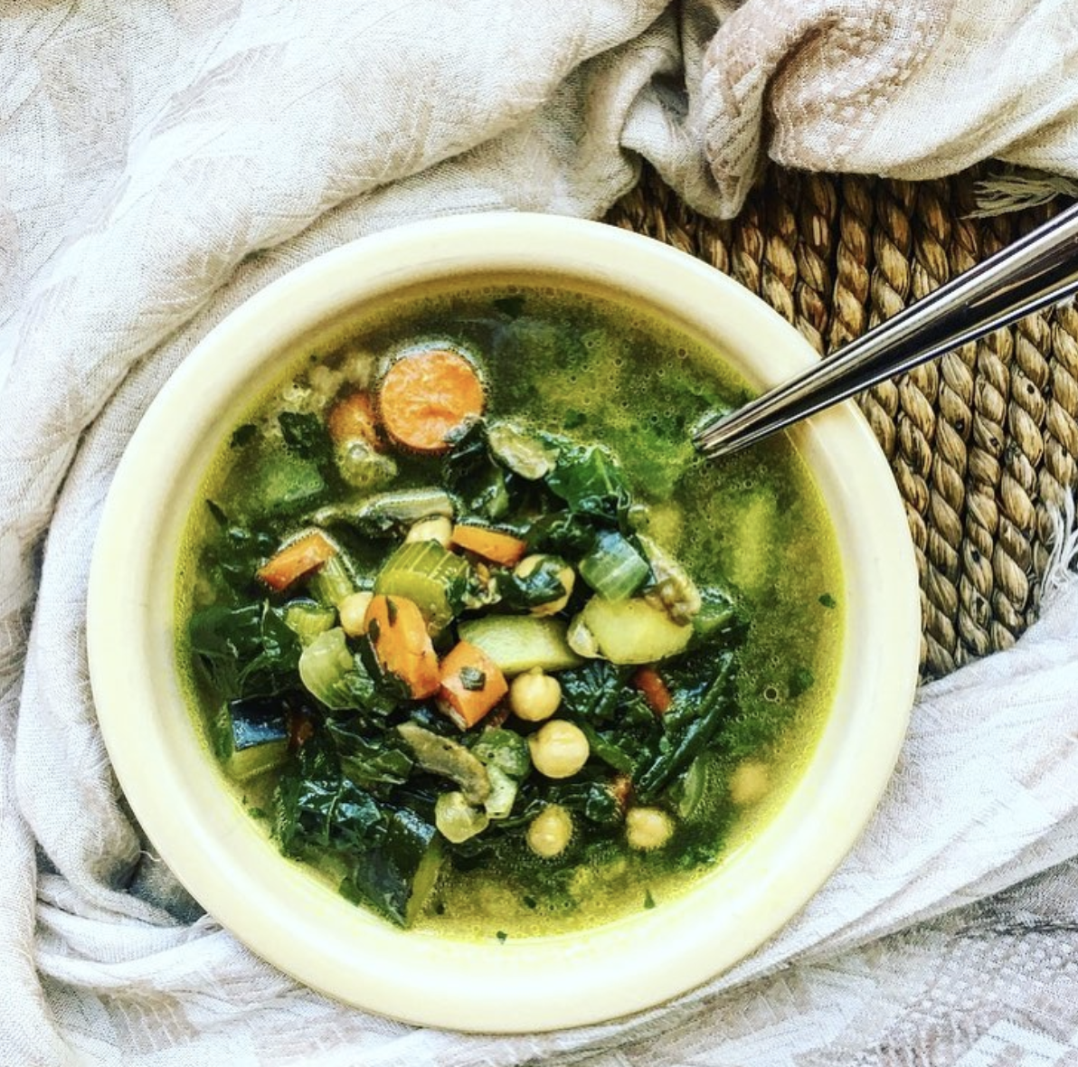 Golden Vegetable + Chickpea Soup