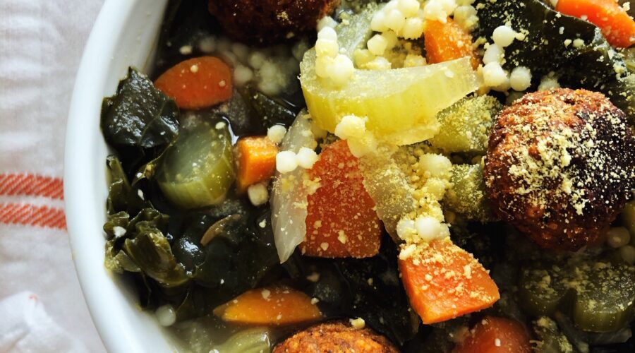 Vegan Italian Wedding Soup with Beyond Meatballs