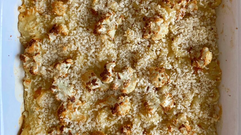 Baked Cauliflower Mac and Cheese (Vegan)
