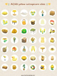ACNH yellow cottagecore items