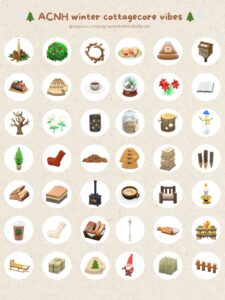 ACNH Winter Cottagecore Items