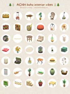 ACNH Boho Interior Items