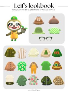 ACNH Leif Style Lookbook
