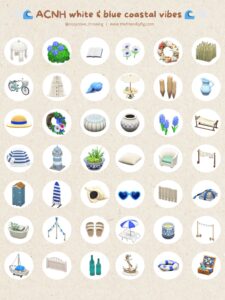 ACNH White and Blue Coastal / Nautical Items