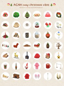 ACNH Cozy Christmas Items and Inspiration