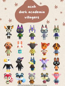 Animal Crossing Dark Academia Villagers