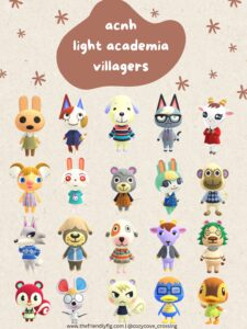 Animal Crossing Light Academia Villagers