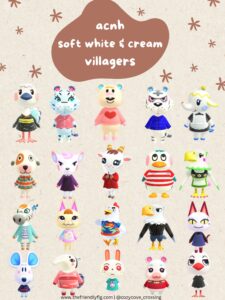 Animal Crossing White & Cream Villagers