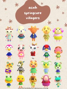 Animal Crossing Springcore Villagers