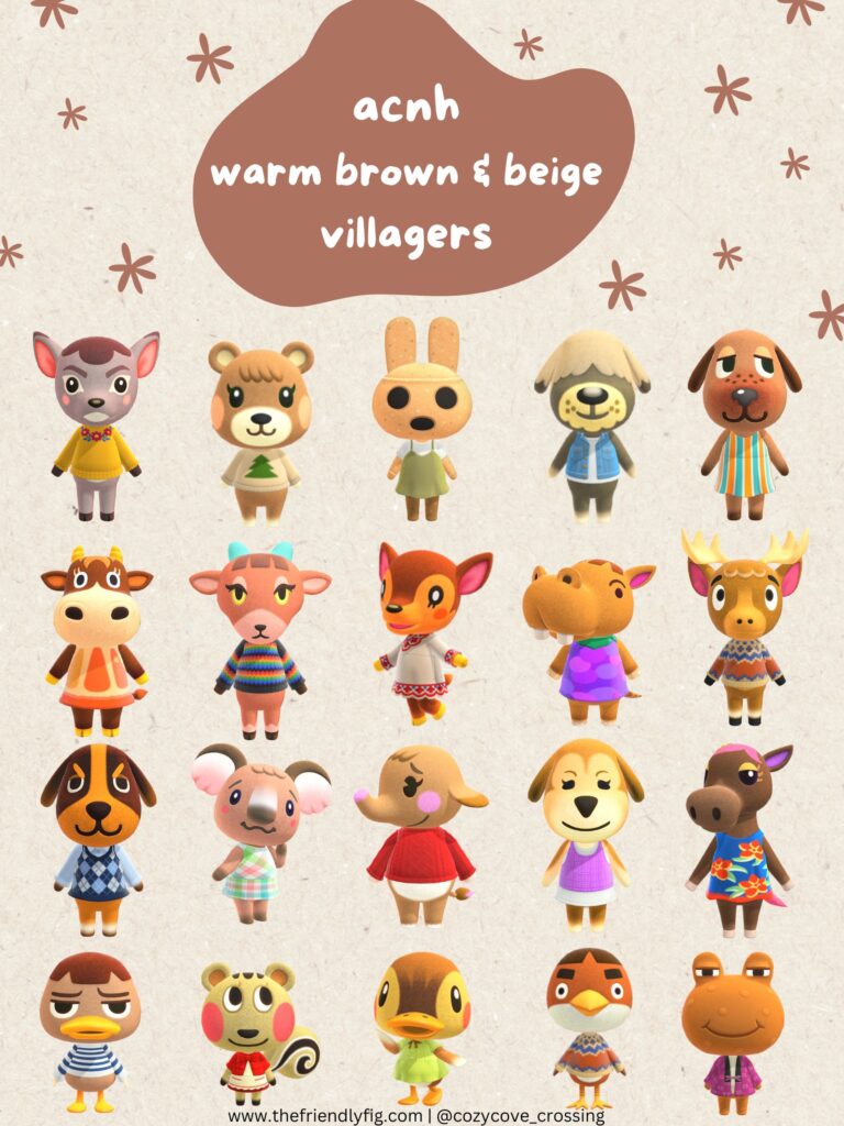 Animal Crossing Brown & Beige Villagers