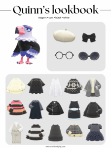 ACNH Quinn Style Lookbook