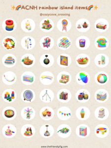 ACNH Rainbow Colorful Item Guide