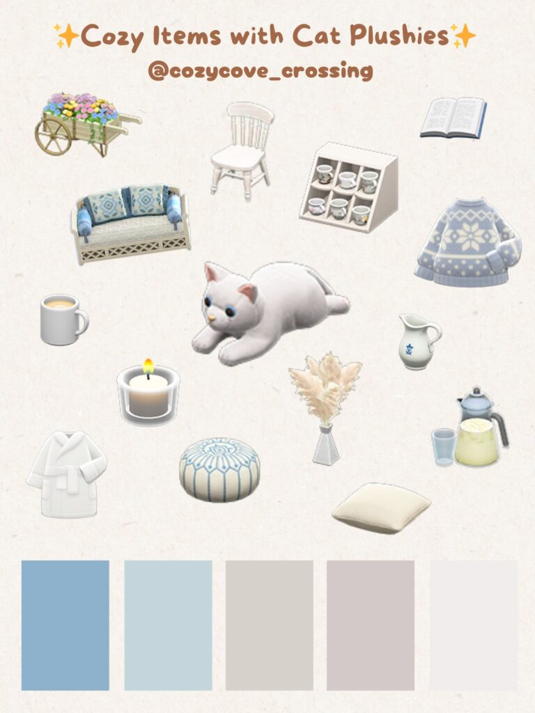 ACNH Cat Plushie Cozy Items
