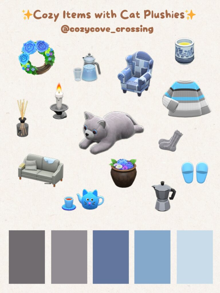 ACNH Cat Plushie Cozy Items