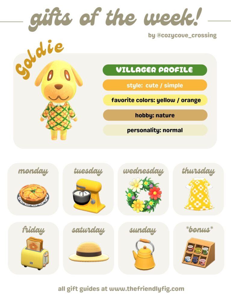 ACNH Gifts for Goldie