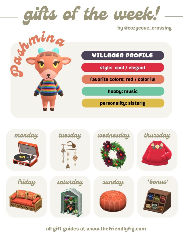 ACNH Gifts for Pashmina