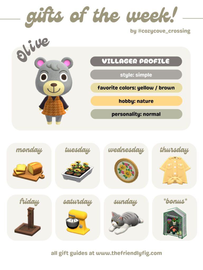 ACNH Gifts for Olive