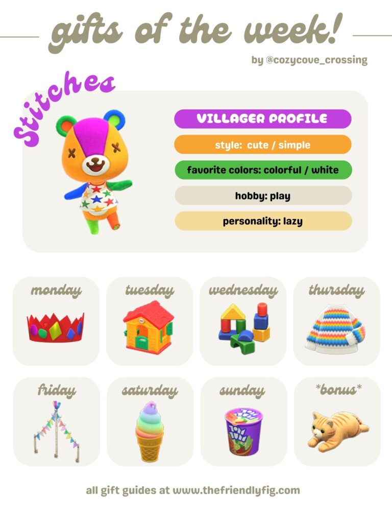 ACNH Gifts for Stitches
