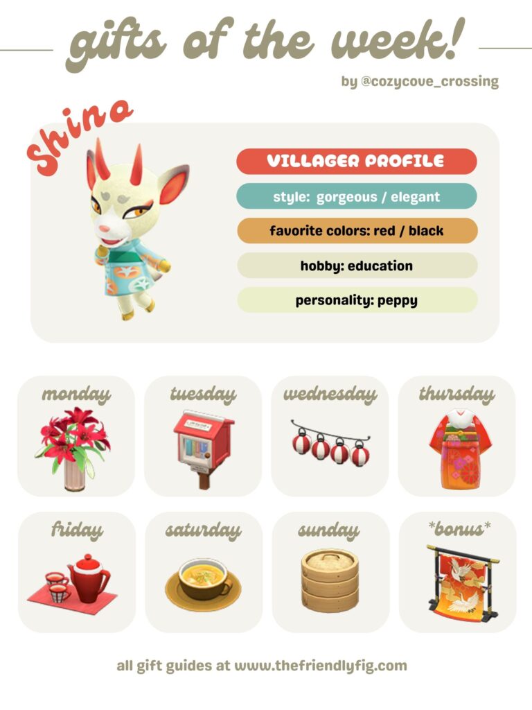 ACNH Gifts for Shino