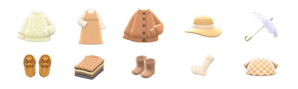 ACNH Cottagecore Clothing and Accessories 