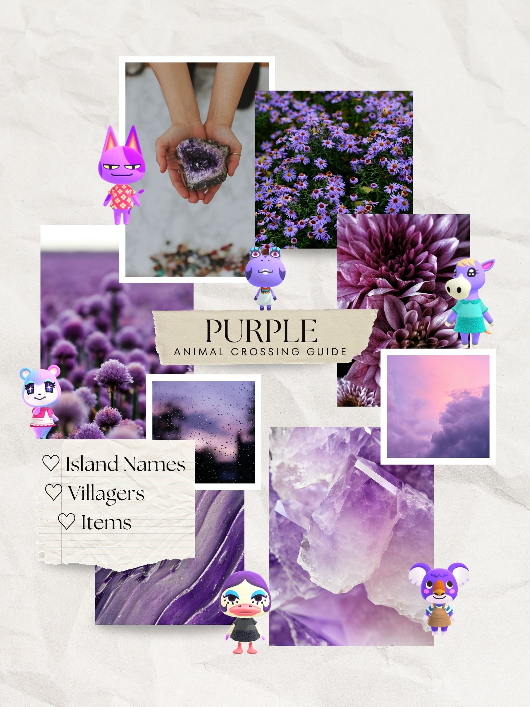 Purple Animal Crossing Island Ideas (Names, Villagers, Items)