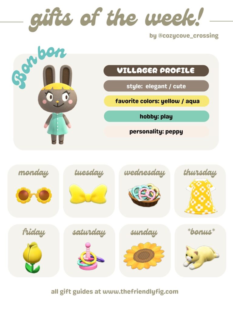ACNH Gifts for Bonbon