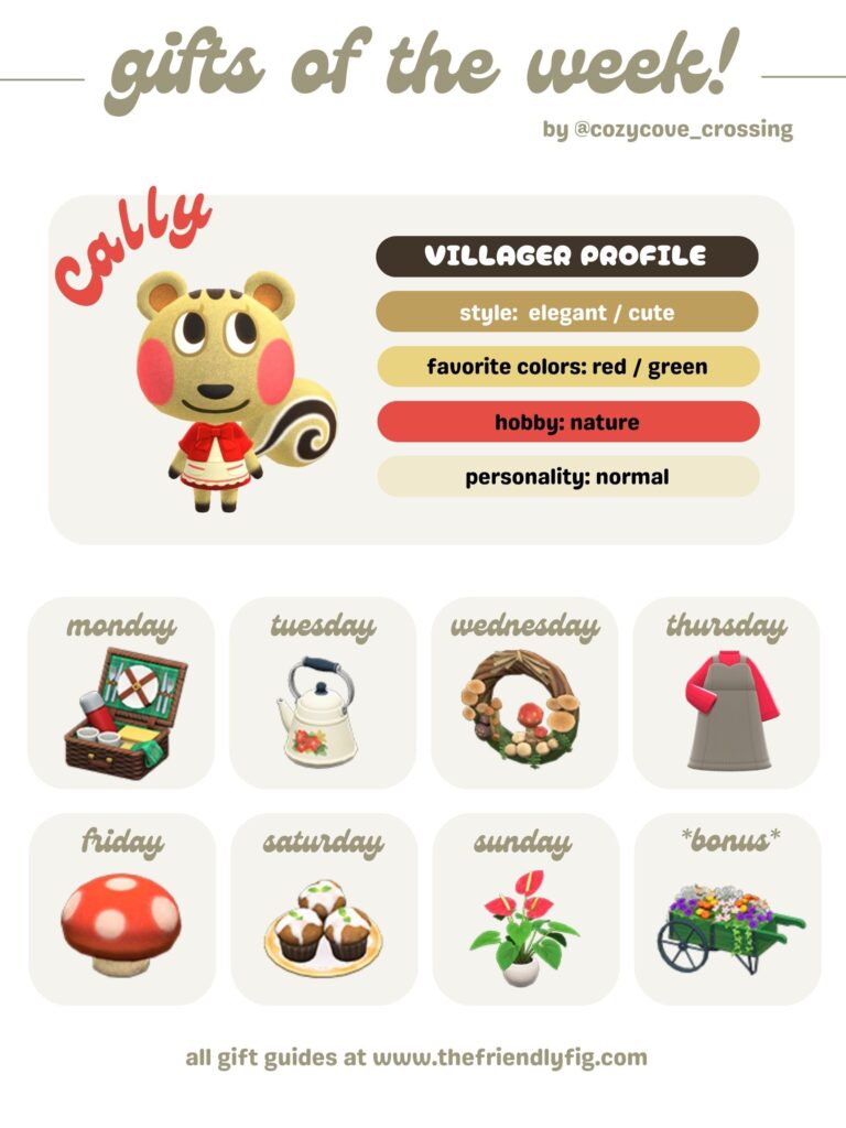 ACNH Gifts for Cally