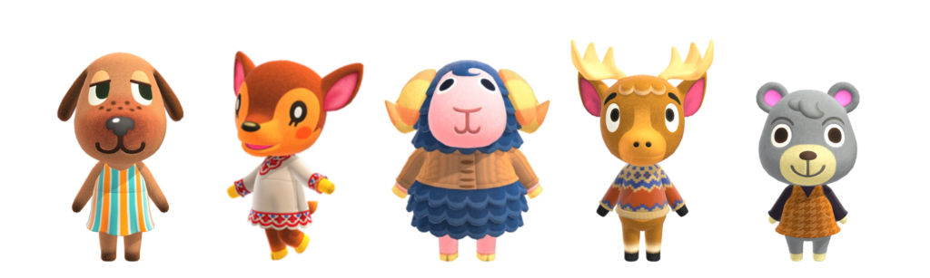 cottagecore animal crossing villagers