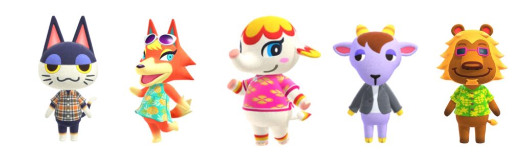 boho animal crossing villagers