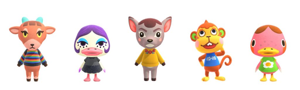 boho animal crossing villagers