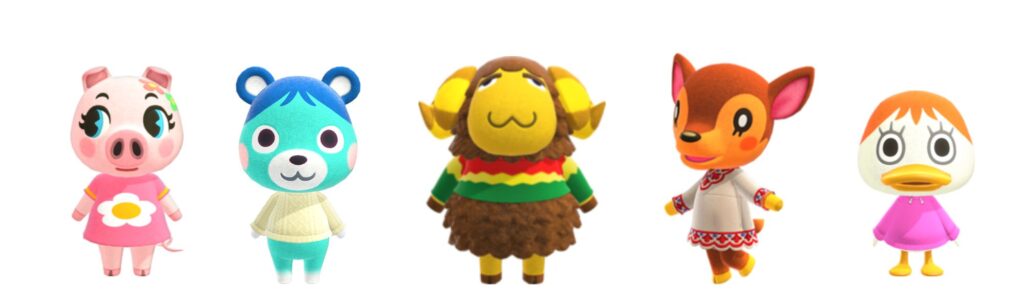 boho animal crossing villagers