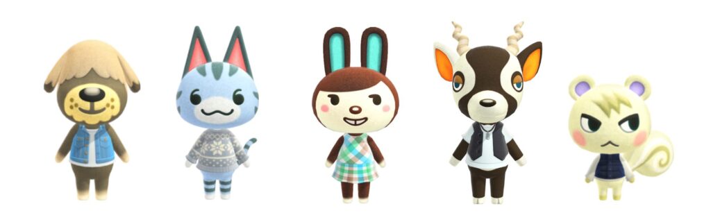 minimalist animal crossing villagers