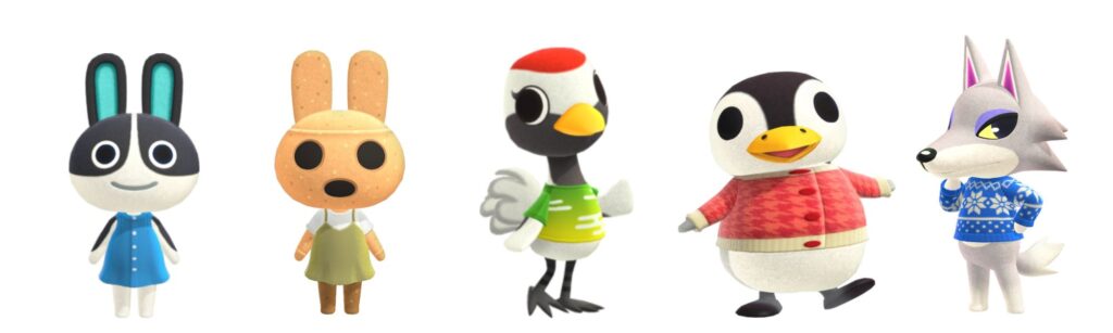 minimalist animal crossing villagers