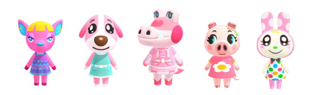 pink animal crossing villagers
