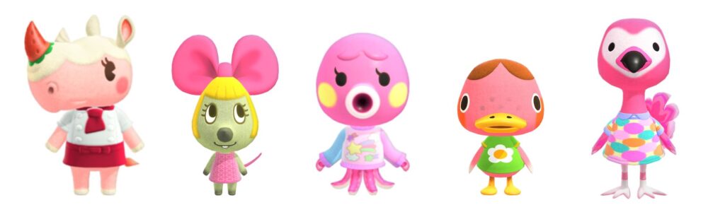 pink animal crossing villagers