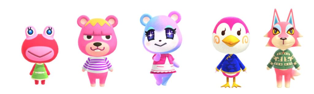 pink animal crossing villagers