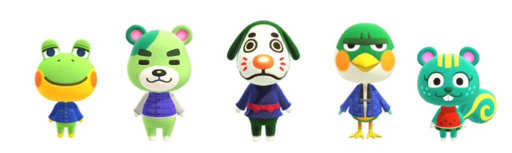 green animal crossing villagers