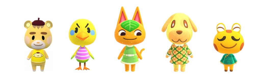 yellow animal crossing villagers