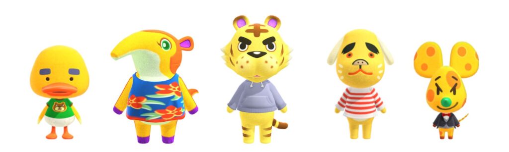 yellow animal crossing villagers