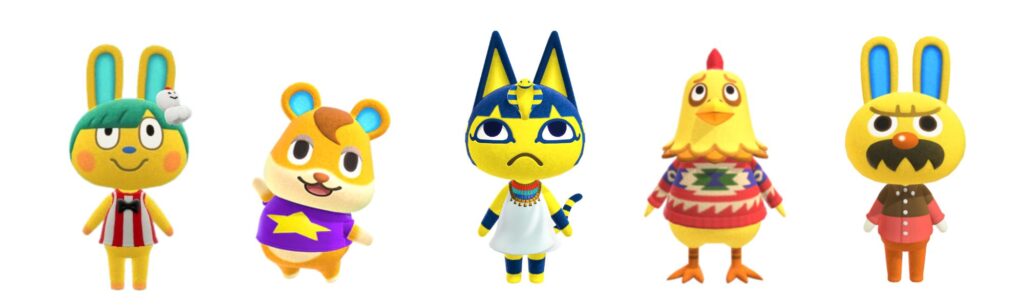 yellow animal crossing villagers