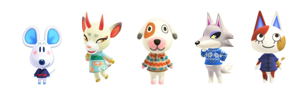 white animal crossing villagers