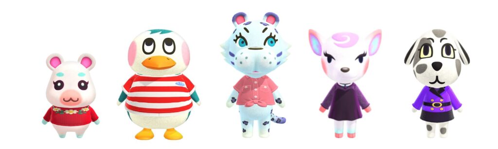 white animal crossing villagers