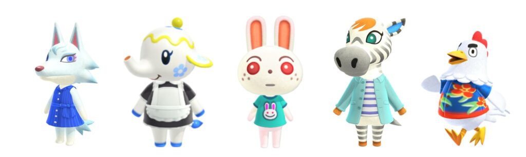 white animal crossing villagers