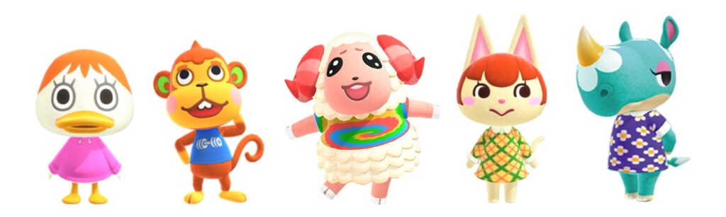 hippie animal crossing villagers