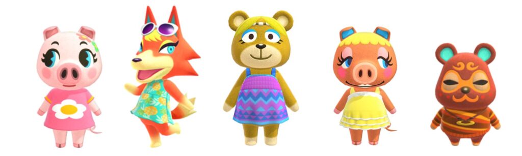 hippie animal crossing villagers