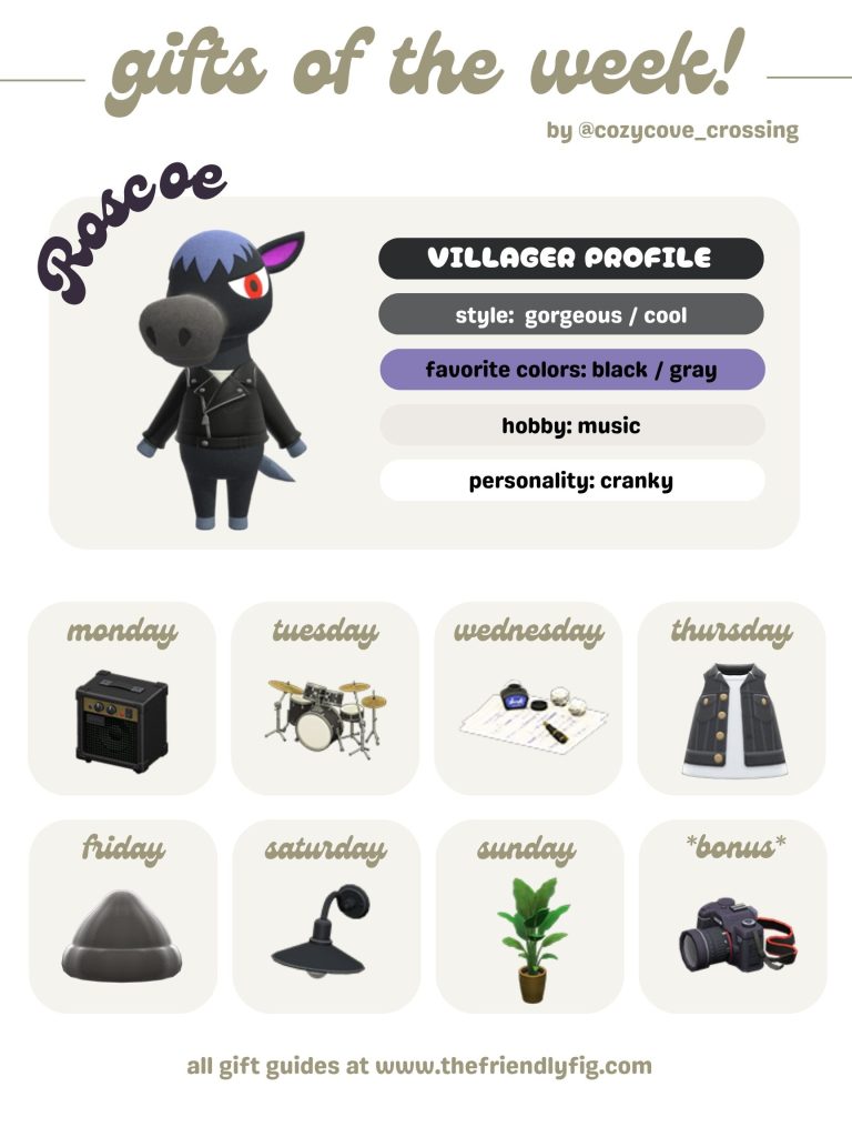 ACNH gifts for Roscoe