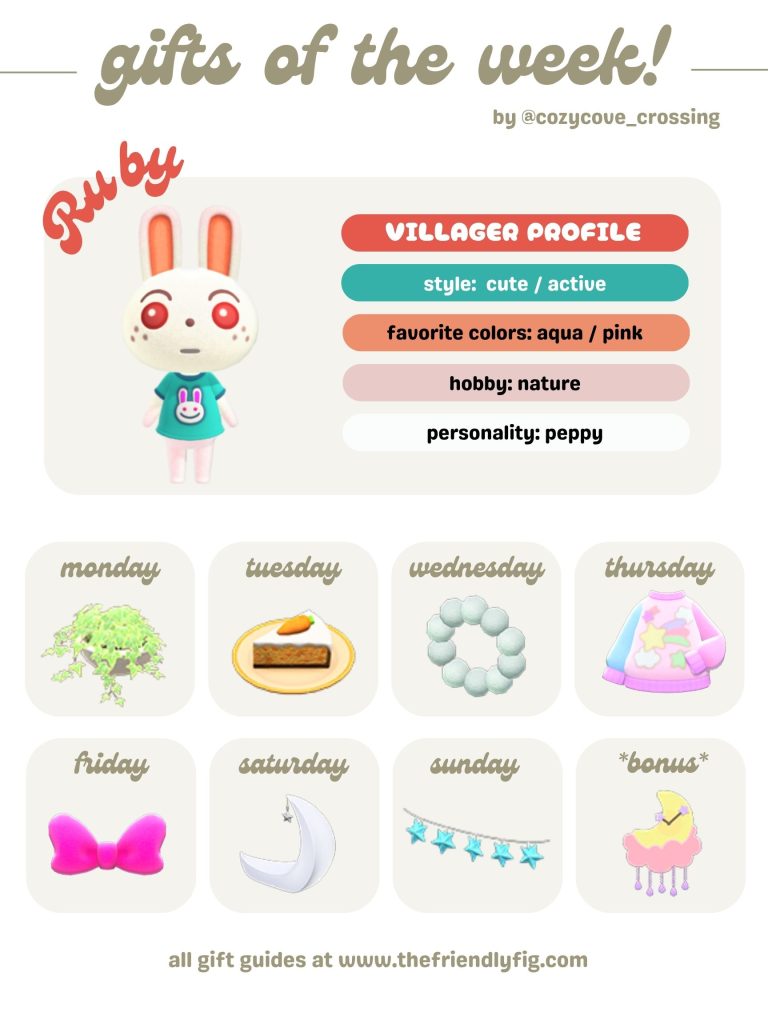 ACNH gifts for Ruby