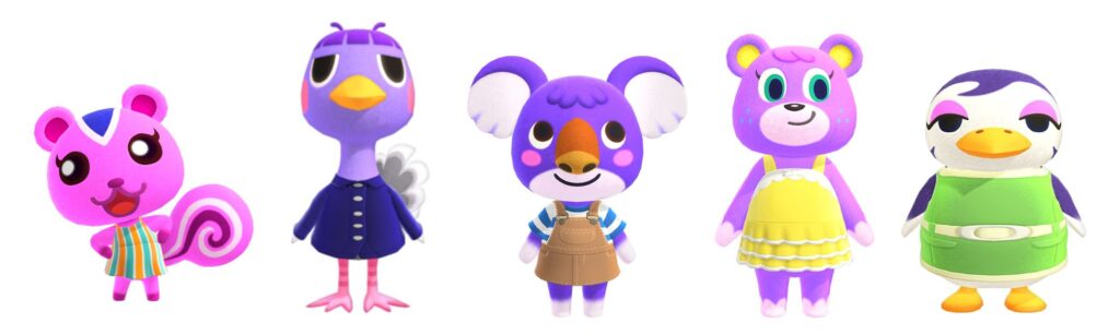 purple animal crossing villagers