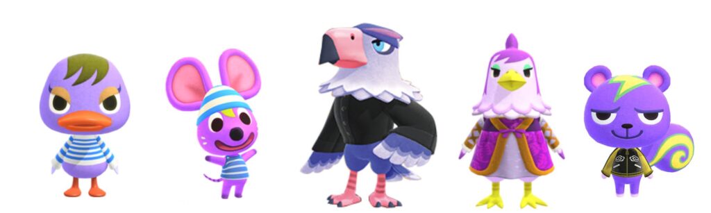 purple animal crossing villagers